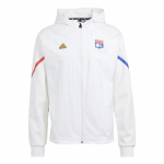 Adidas Olympique Lyonnais ženklelis Logotipas Su gobtuvu Užtraukiamas Futbolo mar&scaron;kinėliai Vyri&scaron;ki mar&scaron;kinėliai Balti IB1664 XL