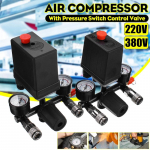 220V/380V Reguliatorius Darbo Oro Kompresoriaus Siurblio Valdymo Jungiklis 0-180 Psi 3500L/min Slėgio Oro Siurblio Valdymo Vožtuvas 7.25-125 PSI + Manometras 380V
