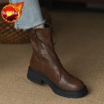 Avalynė Koviniai Moteri&scaron;ki Aulinukai Odiniai Trumpa Avalynė Moterims Punk Stiliaus Aulinukai Eleganti&scaron;ki Su Vidutiniu Kulnu Patogūs Kar&scaron;ti 40