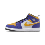Air Jordan 1 Mid PS Lakers Vaikams Sportbačiai Violetiniai Tamsiai Concord Balti DQ8424-517 27.5