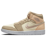 Air Jordan 1 Mid SE Muslin Canvas Moteri&scaron;ki sportbačiai Rudo dangaus aukso spalvos Sail DV0427-102 36.5
