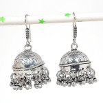 Natural Indian Look Jhumki Gemstone Silver Tribal Bali Earring 1.97 m2r45