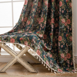 Imaqi Yun Žalias Monet Aliejinis Paveikslas Pusiau Užtemdantys Retro Prancūzi&scaron;ki Užuolaidos 150-220 cm