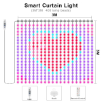 Programuojamas i&scaron;manusis &bdquo;Bluetooth&ldquo; LED langų užuolaidų stygos RGBIC Dream Color Fairy Lights Kalėdų vestuvių miegamojo dekoravimui