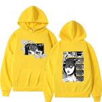 Japoni&scaron;kų anime spaudiniais džemperis su gobtuvu vyrams moterims Harajuku retro apvaliu kaklu ilgomis rankovėmis užtraukiamas rudeninis žieminis flisinis džemperis 2XL