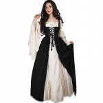 Viduramžių panki&scaron;ka suknelė Cosplay Helovino kostiumai Moterų rūmai Karnavalo vakarėlis Permaskuotas Princesė Moteris Viktorijos laikų Vestido chalatas M white