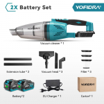 YOFIDRA 1500W Elektrinis Belaidis Dulkių Siurblys Ne&scaron;iojamas Įkraunamas Buitinis Valymo Elektrinis Įrankis Skirtas Makita 18V Akumuliatoriaus Jungčiai 2xBattety-EU Plug