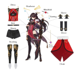 Žaidimas Genshin Impact Beidou Cosplay Kostiumas Moteri&scaron;kas Juodas Raudonas Kostiumas Helovino Suknelė Apsiaustas Galvos Apdangalas Pilnas Komplektas XS brown
