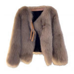 Auutmn Winter Lady Cardigan Coat Furry Pliu&scaron;inė sagtimi ir dirželio dekoro V kaklelis ilgomis rankovėmis pastorintas vientisos spalvos dirbtinio kailio megztinis megztinis striukė S