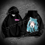 Naujas Hatsune Miku Geriausiai parduodamas Auk&scaron;tos kokybės Flanelinis Suaugusiųjų Megztinis Laisvas Patogus Greitai džiūstantis Suaugusiųjų Megztinis su Gobtuvu L gray