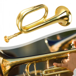 Trimitas Profesionali marsiravimo grupės instrumentas Pūtimas signalinis ragelis, žalvario lydinio muzikos instrumentas