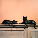 Katės Statulėlė Gyvūno Kolekcionuojamas Amatas Dovana Namų Dekoras Geometrinė Figūrėlė Stalo Pavir&scaron;iui Gazing Cat