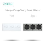 BSEED 228mm Trigubo lietimui jautrus stiklo skydelis su metaliniu rėmu 1/2/3 klavi&scaron;ų Baltas Juodas Auksinis Pilkas Naudoti Sieniniams &scaron;viesos jungikliams DIY dalis EU standard