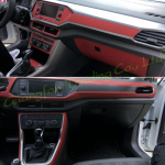 For Volkswagen T-cross - Interior Central Control Panel Door Handle Carbon Fiber Stickers Decals Car styling Accessorie Left Hand Drive