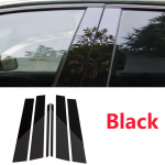Skirta Mercedes Benz S klasės W140 MK3 1992&ndash;1999 m. 1993 m. 6 vnt. Juodos anglies pluo&scaron;to langų apdailos dangteliai B C statramsčio lipdukai Automobilio aksesuarai juoda