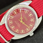 VINTAGE ORIS RANKINIS &Scaron;VEICARI&Scaron;KAS ATNAUJINTAS VYRI&Scaron;KAS RAUDONAS LAIKRODIS 558c-a297202-1
