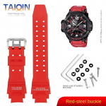Oranžinė raudona mėlyna Vyri&scaron;kas apyrankė Casio GA-1000/GA-1100 dervos laikrodžio apyrankė GW-A1000/A1100/4000 silikoninė juosta apyrankė nemokami įrankiai 0mm raudona