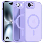 Coque pour iPhone 17e, avec Protection Cam&eacute;ra et Cercle Magn&eacute;tique - Translucide Violet violetinė