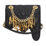 Moschino Kreati&scaron;kas magnetinis užsegimas Deimantų ra&scaron;to odinė pirkinių rankinė per petį Moteri&scaron;kos rankinės Juoda A75438002-1555 Basic Set (Bag+Dust Bag)