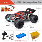 Naujas 50KM/H 4x4 nuotolinio valdymo automobilis su LED ap&scaron;vietimu Visureigis 4x4 didelės spartos &bdquo;Drift Monster Truck&ldquo; lenktyninis automobilis be &scaron;epetėlių, skirtas vaikams ir suaugusiems, žaislai, dovana 1 battery raudona