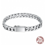 100% S925 Sidabro Apyrankė 8MM Punk S925 Sidabro Papuo&scaron;alai Nesenstantys Ne&scaron;iojami Vyrams Moterims Papuo&scaron;alai Dovanos 16cm(6.3 inch)&Chain Wide 7mm