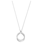 Swarovski Exact Susikertantis Dvigubas Žiedas Rodžiu Padengtas Karoliai Moteri&scaron;ki karoliai 5528922 Silver