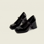 Mary Janes Vintažiniai Juodi Basutės Moteri&scaron;kos Sagtis Neslystančios Laisvalaikio Vidutinio Auk&scaron;čio Kulniukai Biuro Moterims Vienspalviai Eleganti&scaron;ki Kulniukai Korėjieti&scaron;ki Vasariniai 34 juoda