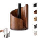 Kalno Popierinių Rank&scaron;luosčių Laikiklis Stalvir&scaron;iui Su Mangmedžio Medžio Apvaliu Pagrindu Ir Geležine Atrama, Rudas Natūralaus Medžio Popierinių Rank&scaron;luosčių Laikiklis