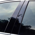 6 vnt. rinkinys Blizgūs juodi statramsčių apdailos lipdukai langų dekoravimui, durų &scaron;oninės apdailos lipdukai, tinkami Chrysler 300/300C 2005-2010 juoda