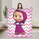M-Masha ir B-Me&scaron;kos Flaneliniai pledai Žieminiai &Scaron;ilti patalynės užklotai Vaikui Sofai Lovai Spausdintas lovatiesė Sofos lovos užvalkalas 150x180cm