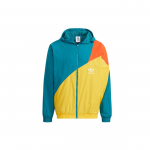 adidas Originals Trefoil Vėjo striukė Spalvų blokų striukė su gobtuvu H46705 XS blue