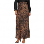 &bdquo;Leopard Print Maxi&ldquo; sijonas, elastingas auk&scaron;tu juosmeniu, atlasinis ilgas sijonas, skirtas važiuoti į darbą ir atgal S balta