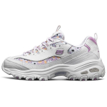 Skechers DLites 1.0 Audinys Sintetinė oda Patogūs universalūs žemi Tėčio batai Moteri&scaron;kas sportbačio modelis Baltas Violetinis 11981-WLV 35.5