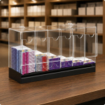TCG Kortų Plėtimosi Pakuotės Dozatorius Lengvai Pasiekiamas Akrilo Vitrina Apsaugota 6-compartment Blk