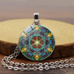 Mandala Gėlių Laikas Moteri&scaron;ki Universalūs Aksesuarai Madingas Pakabukas Karoliai 50cm(Necklace Size) beige