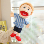 Juokinga lėlė-marionetė 38 cm &Scaron;eimos serija Rankinė lėlė Vaidmenų žaidimas Lovos laiko pasakojimo rekvizitas &Scaron;eimos žaidimų žaislai Lėlė Edukacinis žaislas 38cm white