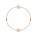 Swarovski Remix Collection Keturlapis dobilas apyrankė rožinė 5375185 sidabras