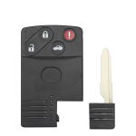 KEYYOU 4 mygtukai Mazda 5 6 CX-7 CX-9 RX8 Miata MX5 2004 2005 2006 2007 2008 2009 pakeičiamas i&scaron;maniosios kortelės nuotolinio valdymo pultelio korpusas 4 Buttons gray