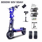 TOURSOR X14 Pro Elektrinis paspirtukas, Dvigubi 5000W varikliai, 72V 40Ah baterija, 80km/h, 120km nuotolis, 13 colių plačios padangos, Sulankstomas X14-8000W 60v 50ah -*/