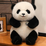 25-50 cm Žavinga pagrindo imitacija Gyvybi&scaron;kas didysis pandos FuBao pliu&scaron;inis žaislas Kawaii mink&scaron;ti žaislai Mink&scaron;ti lokiai Kūdikio nuraminimo lėlė Dovanos 25cm black