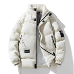 8XL Didelio dydžio vyri&scaron;kas parkas Žieminiai storesni &scaron;ilti &scaron;varkai Dygsniuoti paltai Laisvalaikio laisvi stovimos apykaklės &scaron;varkai Vyri&scaron;ki didelio dydžio 7XL Parkas L balta