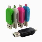 2 viename USB OTG adapteris Universalus Micro USB TF SD kortelių skaitytuvas