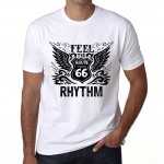 Vyri&scaron;kas vintažinis mar&scaron;kinėlis su grafika &bdquo;Feel The Rhythm&ldquo; baltas XS balta