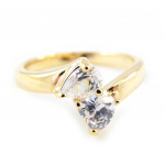 Bague Plaqu&eacute; Or 'l'Enlac&eacute;e' Blanc