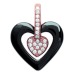Les Tr&eacute;sors De Lily [L4675] - Pendentif Plaqu&eacute; Or 'Love' noir (c&eacute;ramique) rose gold - 20x20 mm