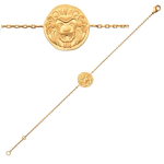 Les Tr&eacute;sors De Lily [Q6605] - Bracelet Plaqu&eacute; Or 'Cl&eacute;opatra' dor&eacute; mat - 18 cm 13 mm (lion)