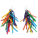 Les Tr&eacute;sors De Lily [R1210] - Boucles d'oreilles artisanales 'Aluminirock' multicolore - 4. 5x2. 5 cm