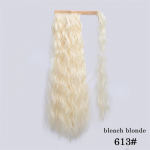 MISS WIG Kukurūzų banguotas ilgas arklio uodegas sintetinis plaukų įvynioklis ant Clip plaukų priauginimo Ombre arklio uodegos 1B