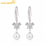 SACE GEMS Klasikiniai vario lydinio cirkonio auskarai moterims Vestuvių dovanos balta
