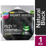 Godrej Expert Creme plaukų spalva Rinkitės i&scaron; 5 spalvų 20 GM + 20 ML Natural Black 20GM + 20ML